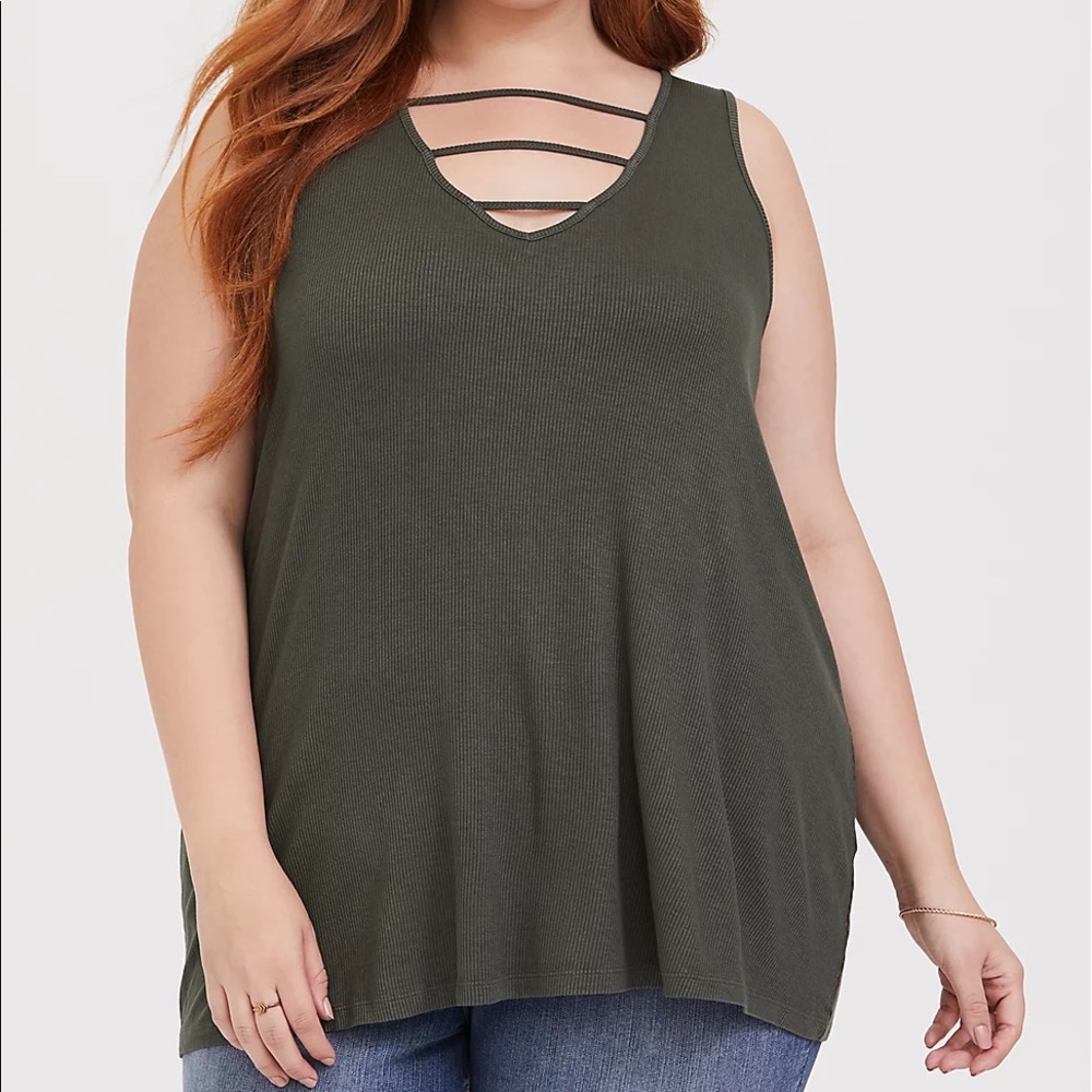 Torrid Strappy Ribbed Tank Top